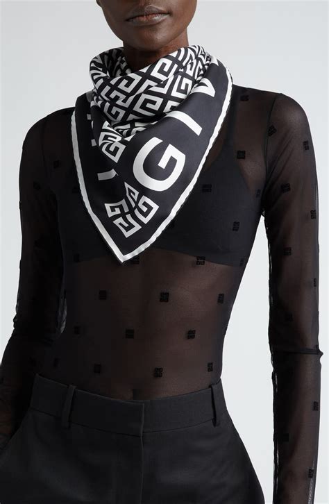 monsier givenchy scarf|Givenchy 4G Monogram Silk Twill Square Scarf.